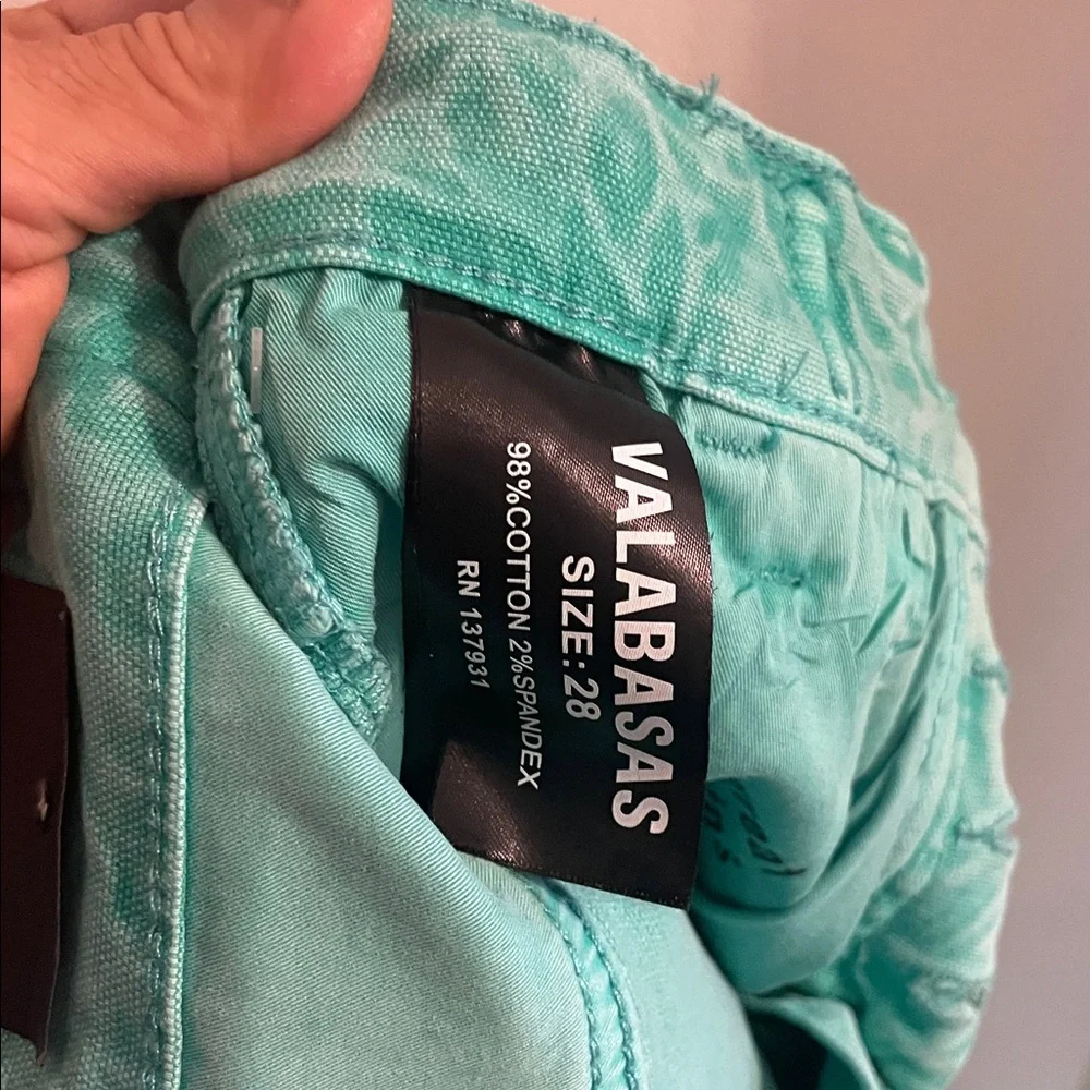 New Valabasas size 28 Revival Lt green wash cotton carpenter button fly Jean's - Picture 13 of 15